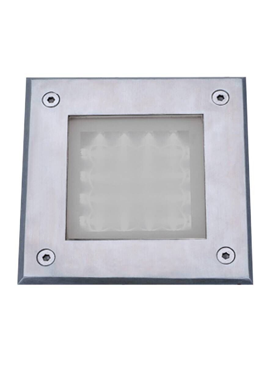 LED-Außenbodeneinbauleuchte klar silber B/H/L: ca. 15x12,4x15 cm
