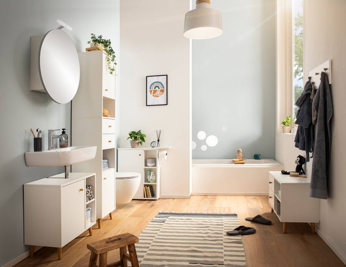 Spiegelschrank Bjarne weiß matt B/H/T: ca. 65x68,3x15,7 cm