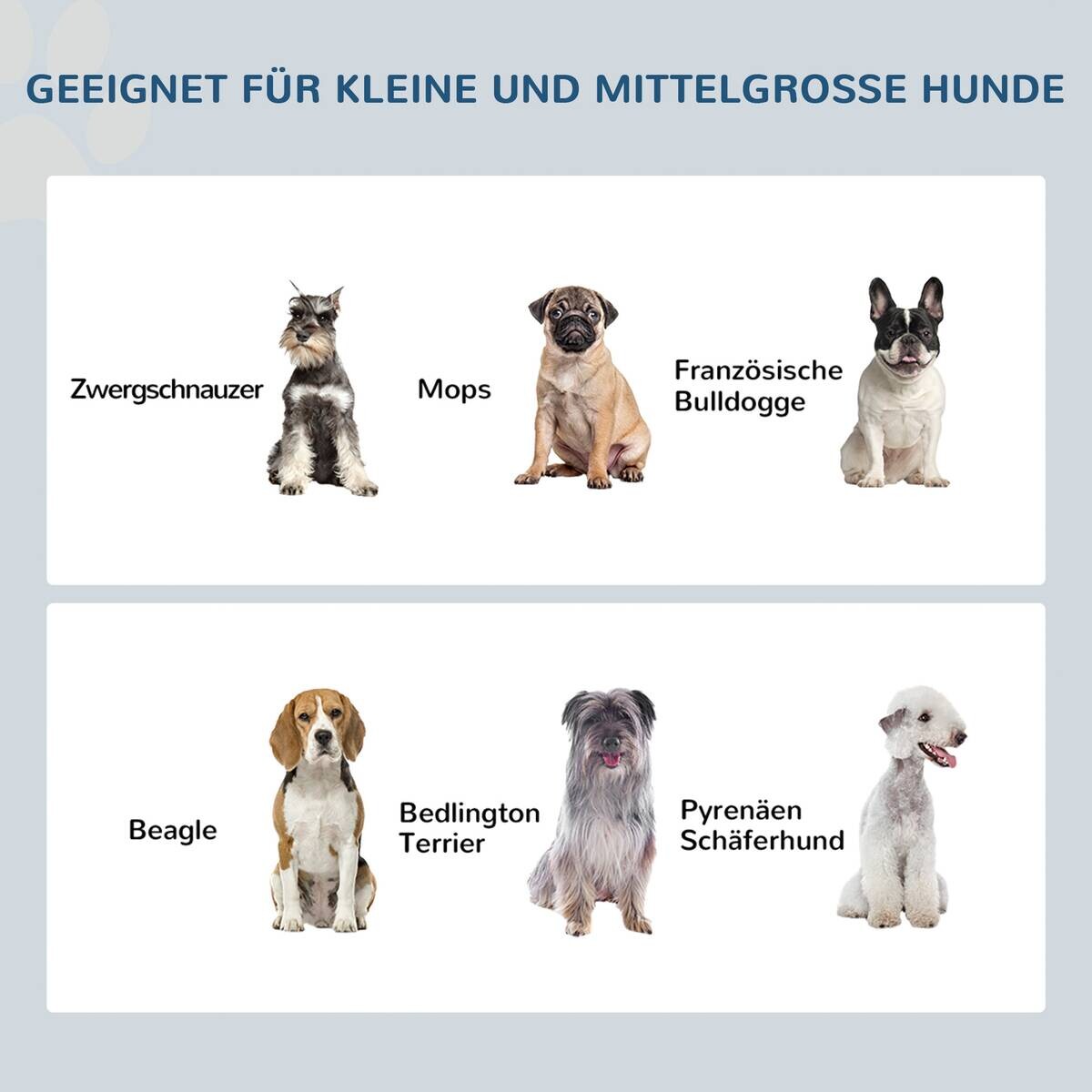 PawHut Futternapf grau Edelstahl B/H/L: ca. 30,5x25,4x58,4 cm