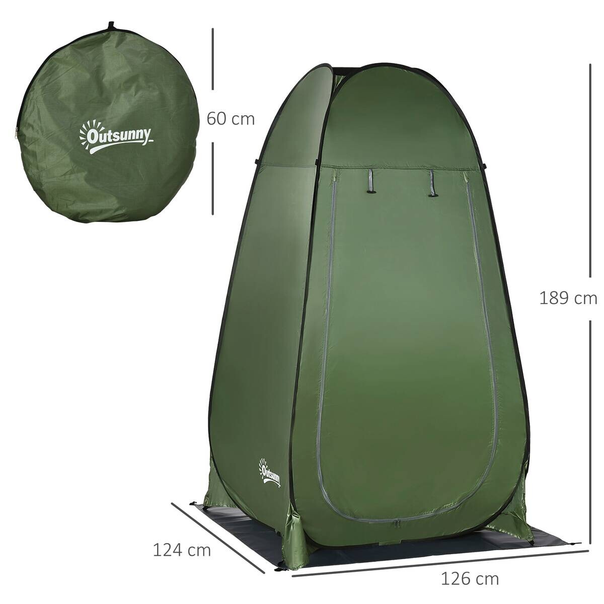 Outsunny Camping-Zubehör dunkelgrün Polypropylen B/H/L: ca. 124x126x189 cm