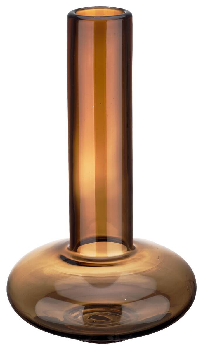 Vase braun Glas B/H/L/D: ca. 16x27x16x16 cm