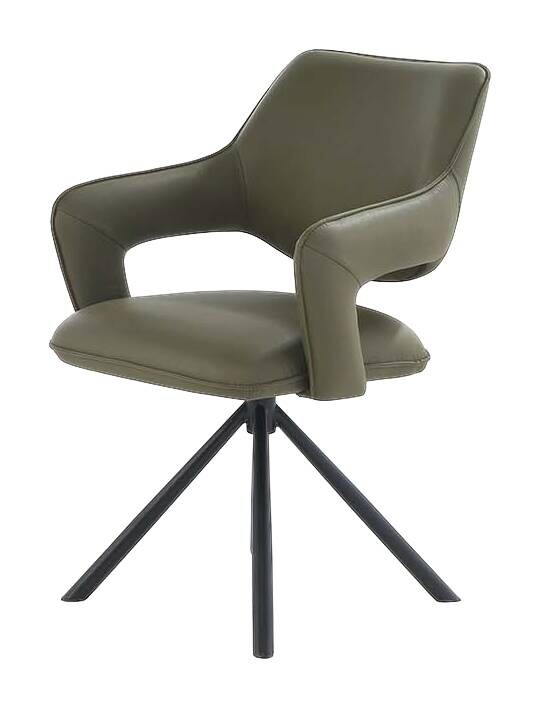 Armlehnstuhl grün schwarz Microfaser Metall