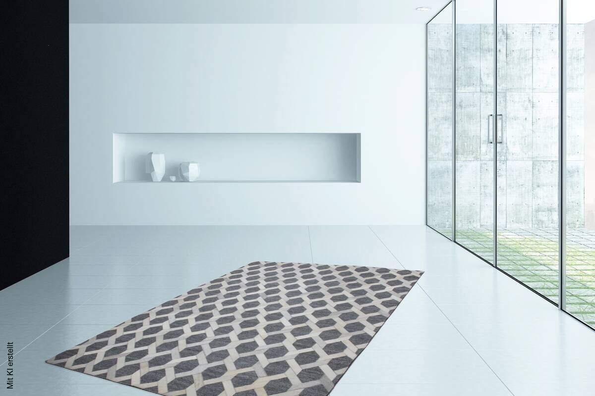 Kayoom Kurzflorteppich Chimera 125 grau B/L: ca. 80x150 cm