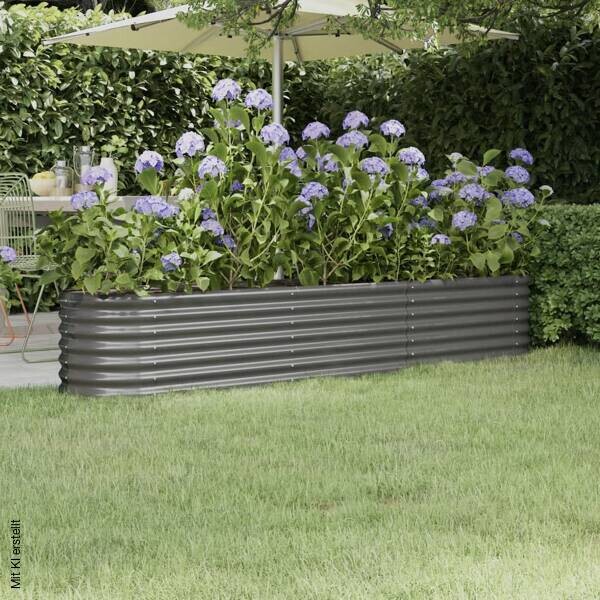 Hochbeet grau Stahl B/H/L: ca. 40x36x224 cm