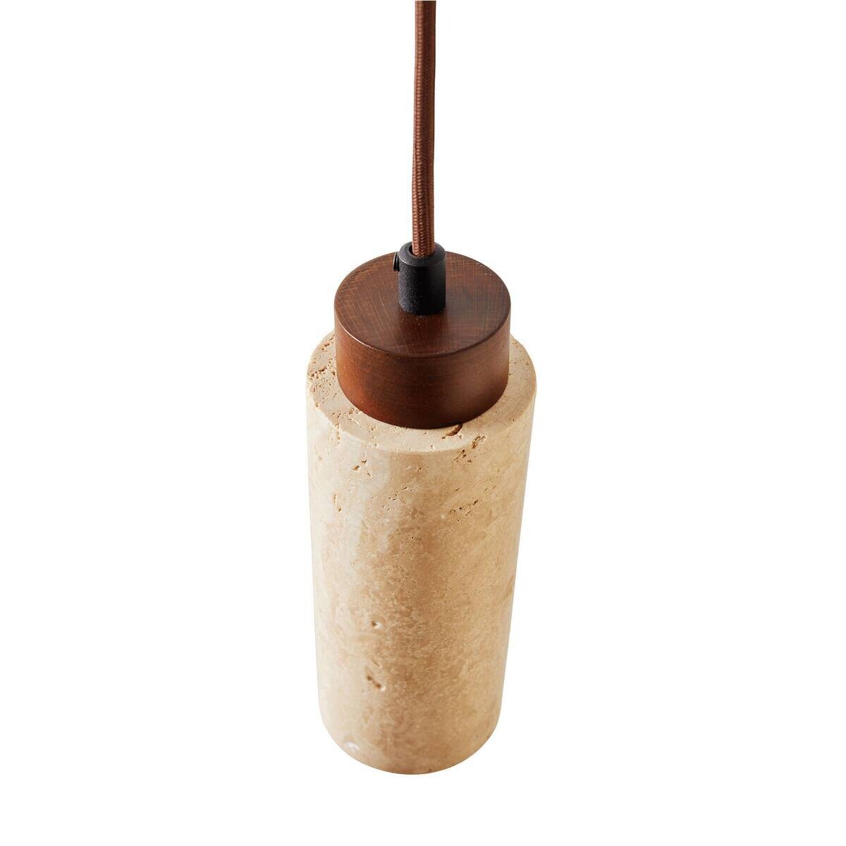 Pendelleuchte beige nussbaum Holz B/H/L/D: ca. 6,5x151x6,5x6,5 cm GU10 1 Brennstellen