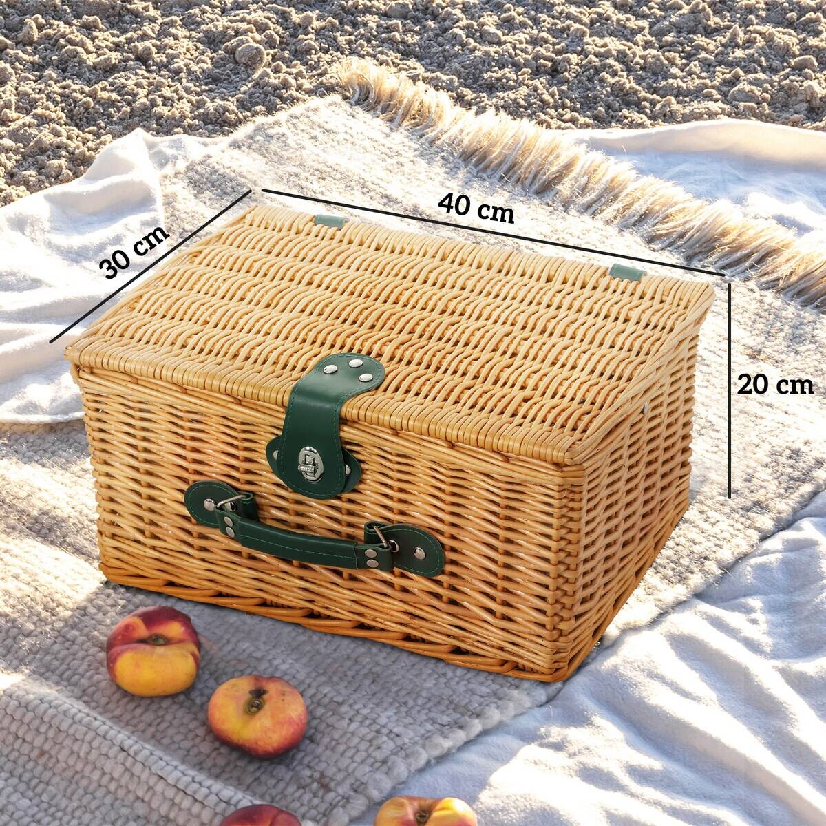 Outsunny Picknickkorb braun Weide B/H/L: ca. 30x20x40 cm