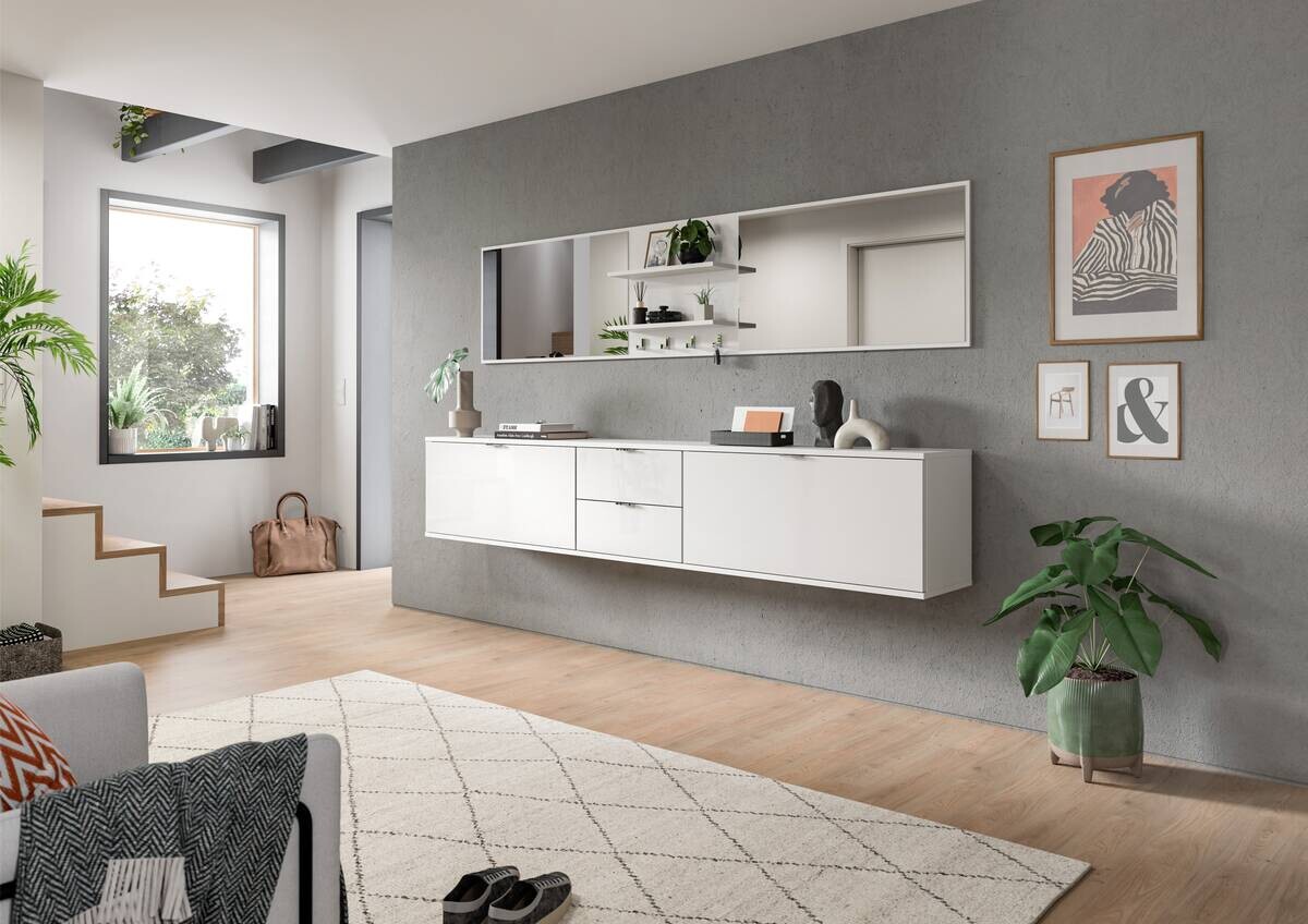 Garderobe PROJEKT X weiß weiß Hochglanz B/H/T: ca. 236x191x37 cm