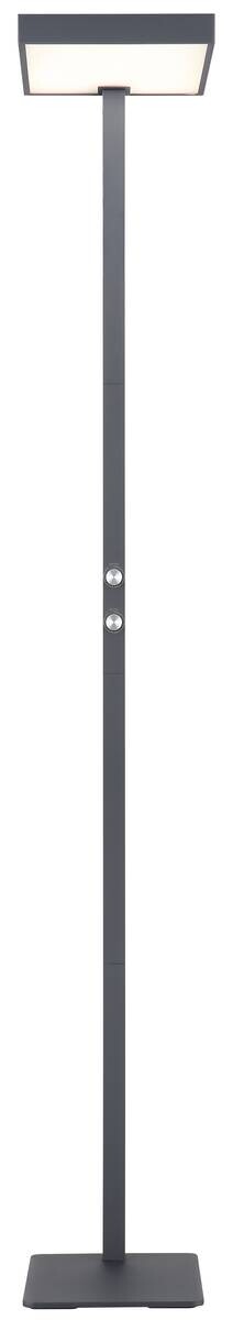 GLOBO Stehleuchte Opal schwarz anthrazit Metall Aluminium Kunststoff B/H/L: ca. 28x184,8x40 cm 2 Brennstellen