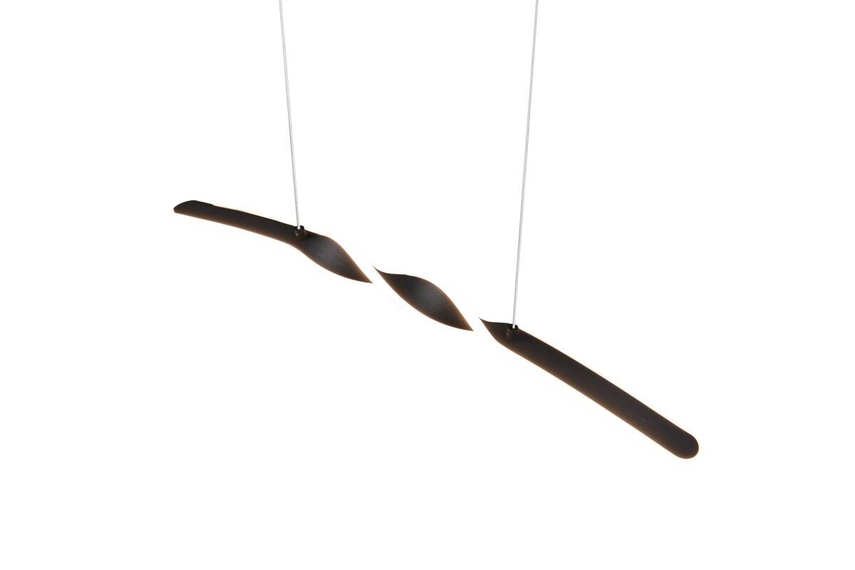 Reality LED Pendelleuchte Ginko mattschwarz Metall B/H/T: ca. 79x15x9 cm 1.0 Brennstellen