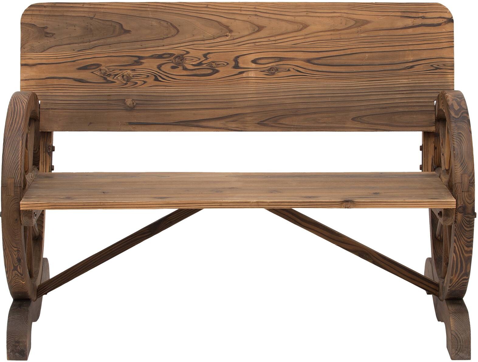 Outsunny Gartenbank dunkelbraun Holz B/H/T: ca. 114x80x58 cm