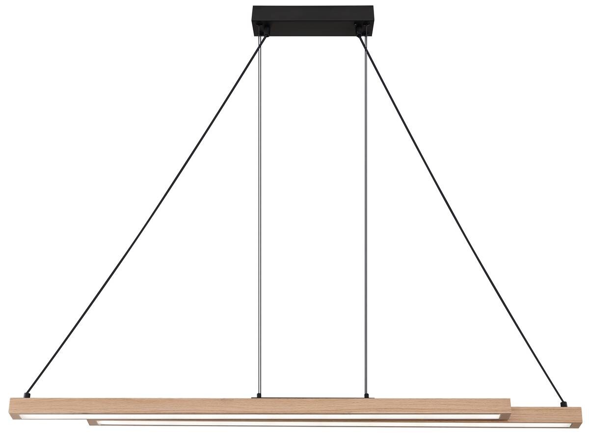 GLOBO Pendelleuchte mattschwarz MDF Metall Kunststoff B/H/T: ca. 7x120x171 cm 1 Brennstellen