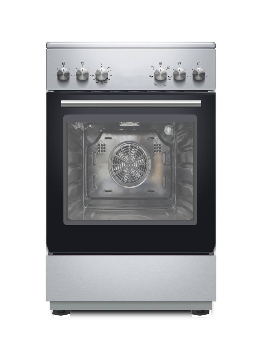 POCOline Standherd 50cm mit Glaskeramikkochfeld EH-50KPD56 Edelstahl B/H/T: ca. 50x86x60 cm