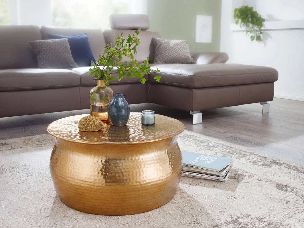 Wohnling Couchtisch gold Aluminium B/H/T: ca. 60x30x60 cm