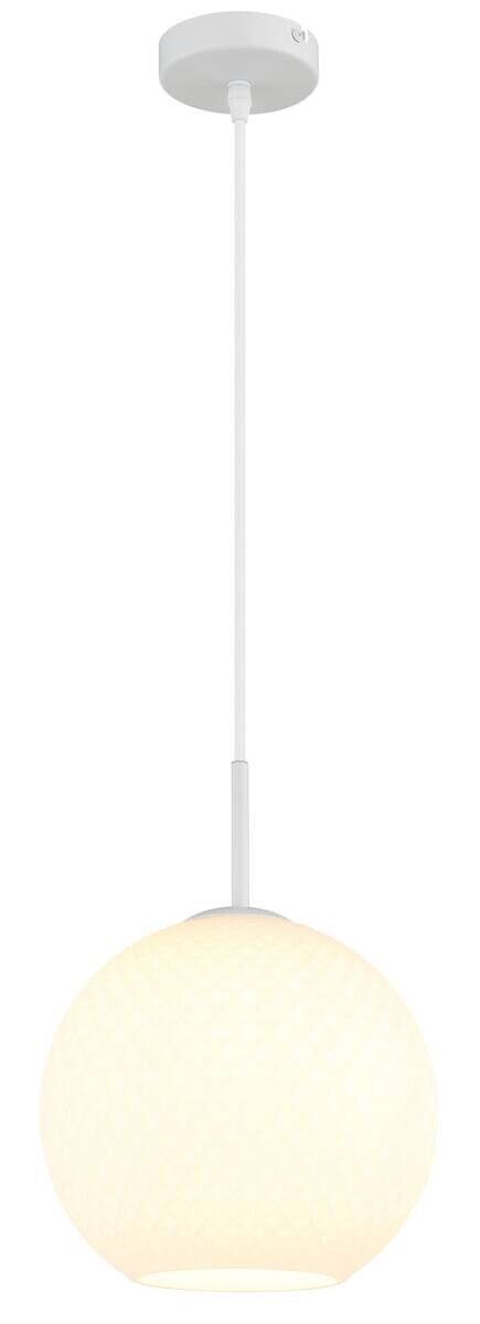 GLOBO Pendelleuchte weiß Opal Glas Metall H/D: ca. 120x25 cm E27 1 Brennstellen