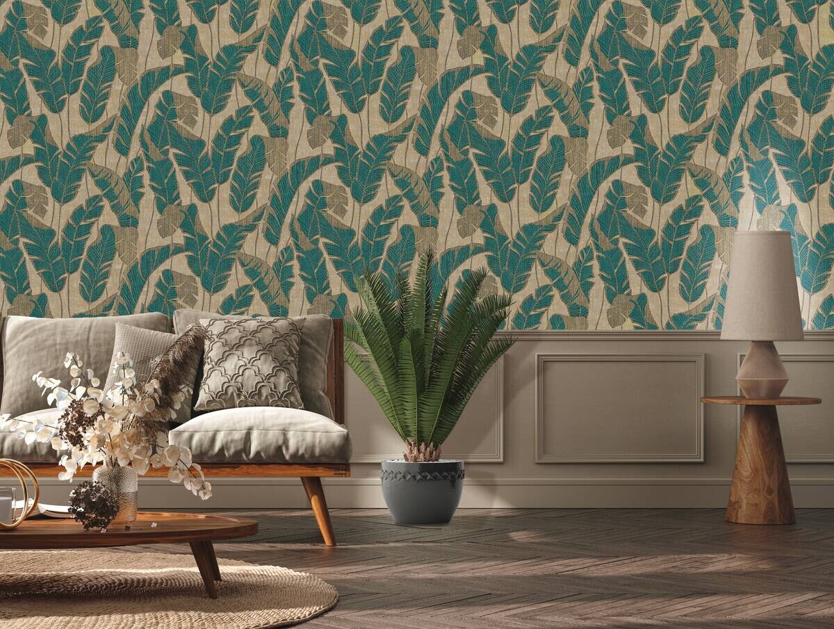 A.S.Creation Vliestapete grün beige schwarz B/H/D: ca. 53x1005x9,4 cm