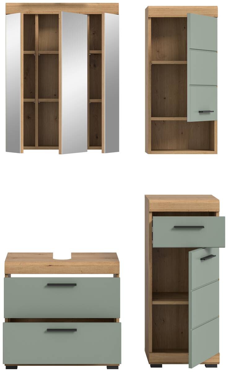 Badezimmer-Set Scout Eiche Artisan Nachbildung salbei Nachbildung B/H/T: ca. 112x191x37 cm