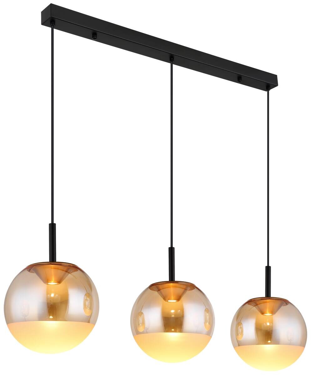 GLOBO LED-Hängeleuchte schwarz messing Aluminium Metall B/H/L: ca. 25x130x106 cm 1 Brennstellen