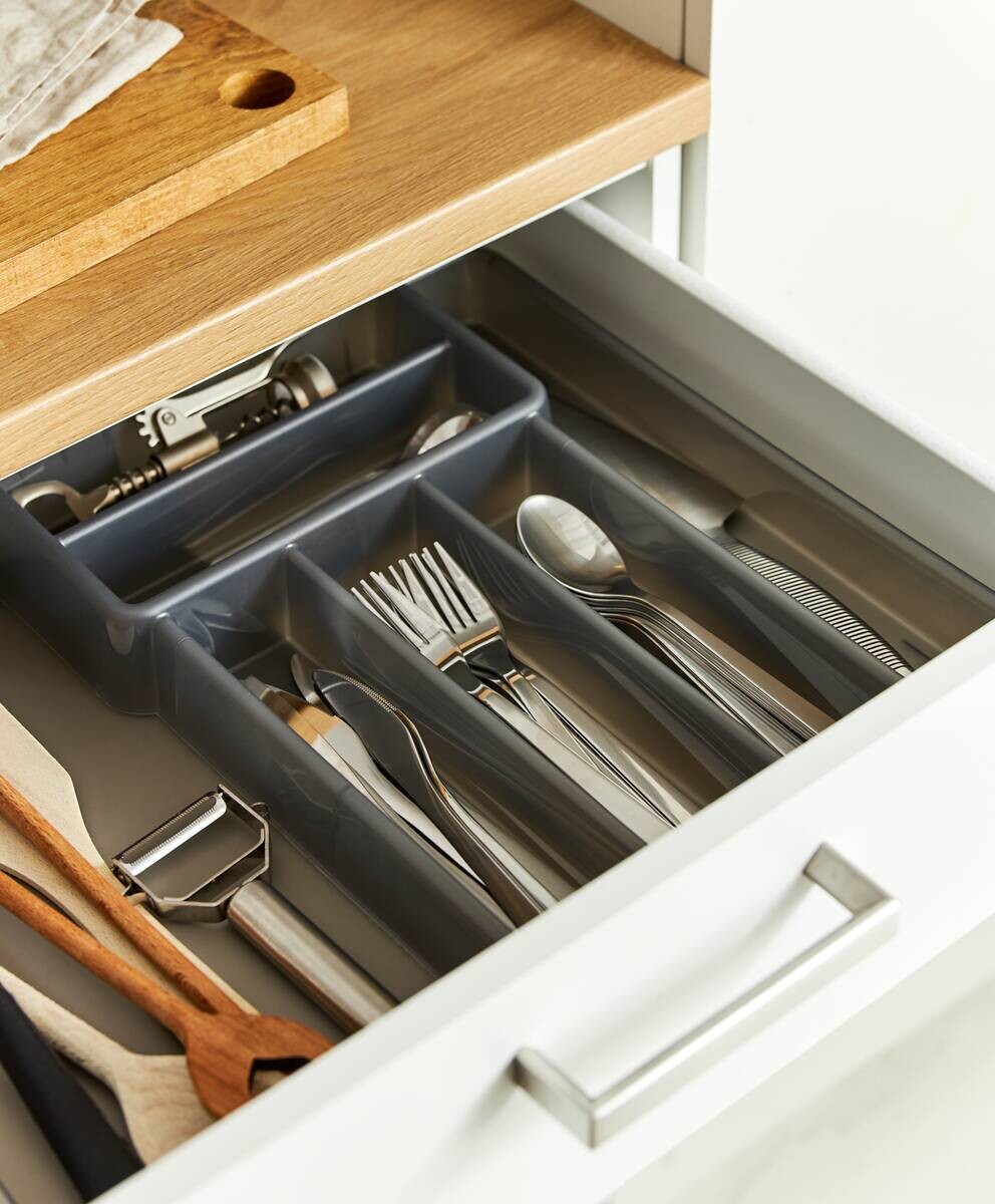 Rotho Besteckkasten DOMINO anthrazit Kunststoff B/H/L: ca. 34,1x5,1x39,7 cm