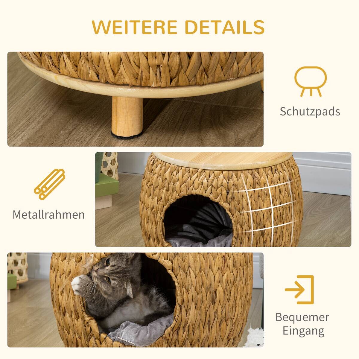 PawHut Katzen-Zubehör natur Edelstahl B/H/L: ca. 43x44x42 cm