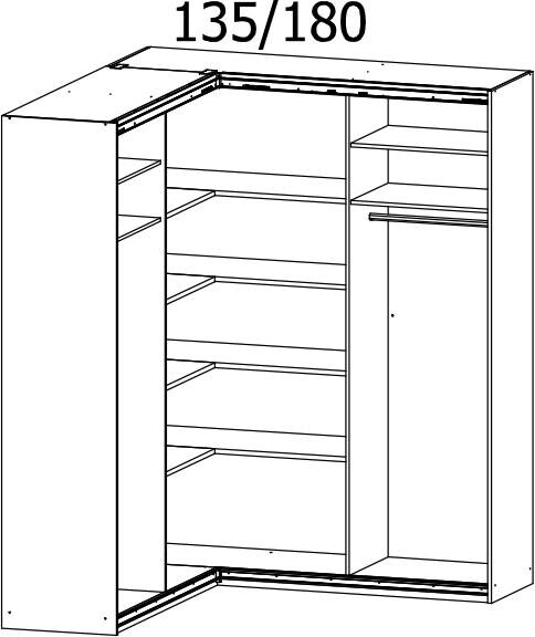 Schwebetürenschrank Quadra Alpinweiß B/H/T: ca. 187x229x181 cm
