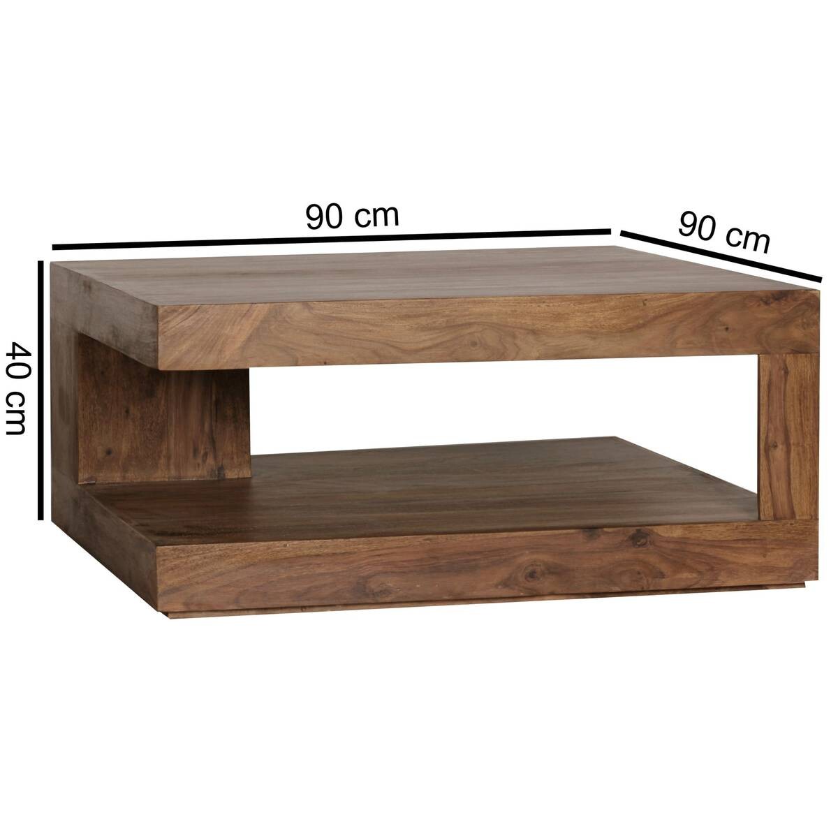 Wohnling Couchtisch braun B/H/T: ca. 90x40x90 cm