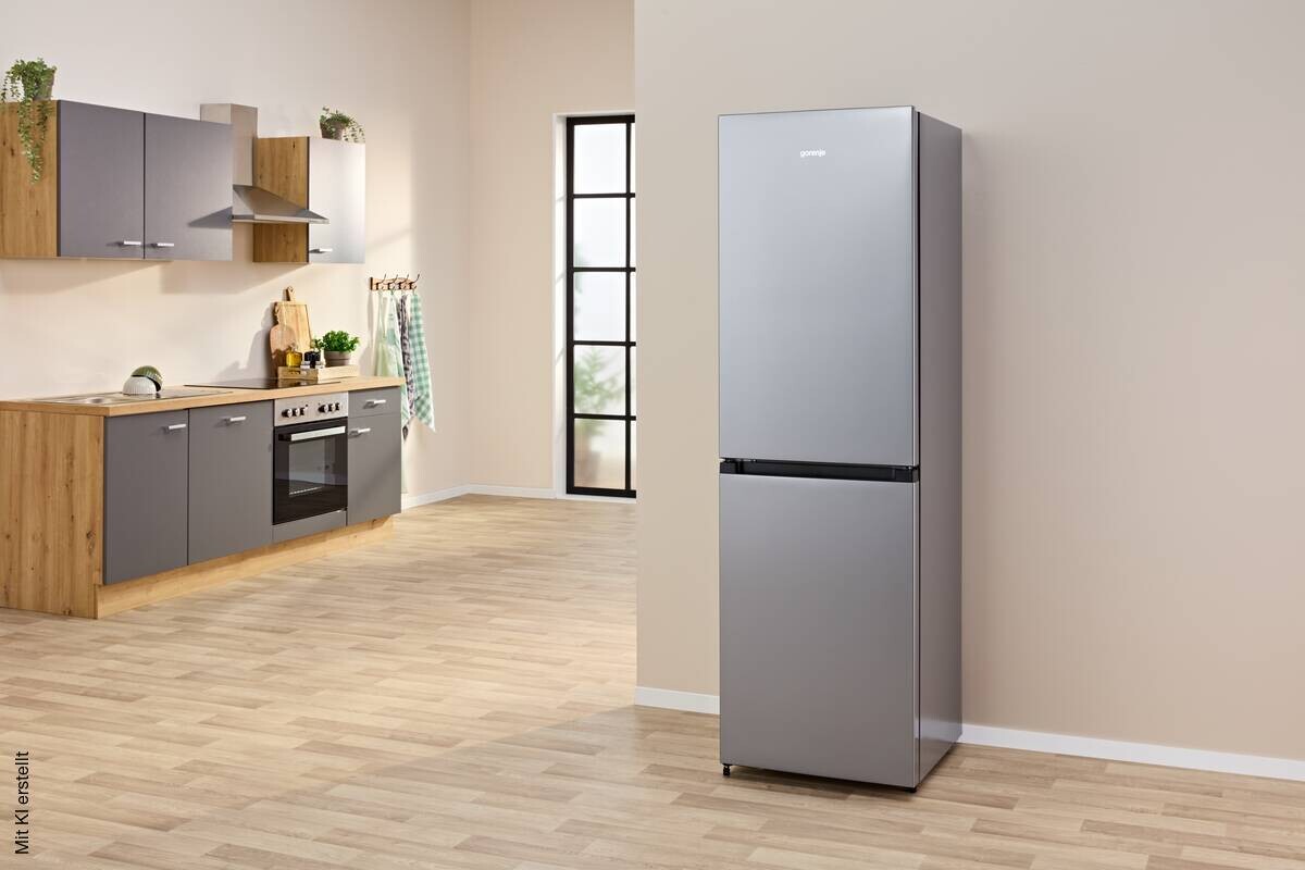 Gorenje Kühl-/Gefrierkombination NRK 418 DCS4 EEK: D Spektrum: A bis G Kühlen: 171 Gefrieren: 85 36dB Edelstahloptik B/H/T: ca. 55x183x56 cm