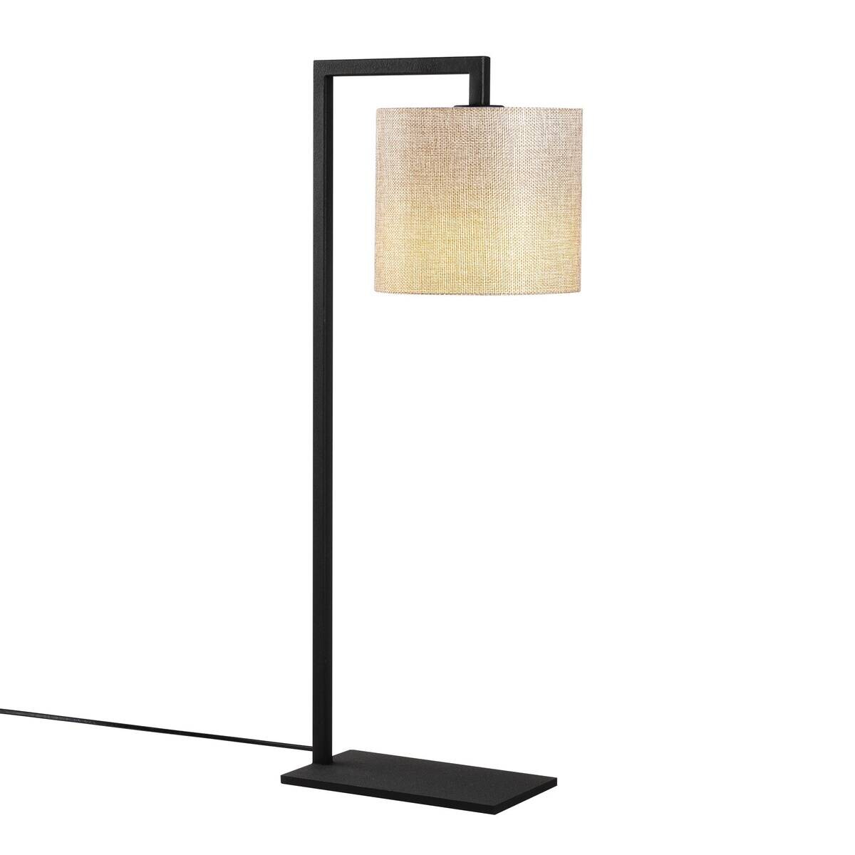 Opviq Tischleuchte schwarz creme Metall B/H/L: ca. 20x65x27 cm E27 1 Brennstellen