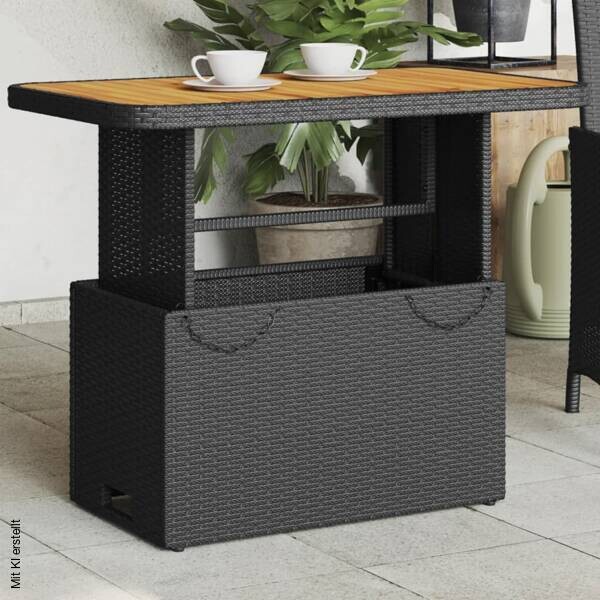 vidaXL Gartentisch braun Kunststoff B/H/L: ca. 55x71x90 cm