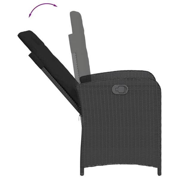 vidaXL Gartensessel schwarz Kunststoff B/H/L: ca. 58x93x57 cm