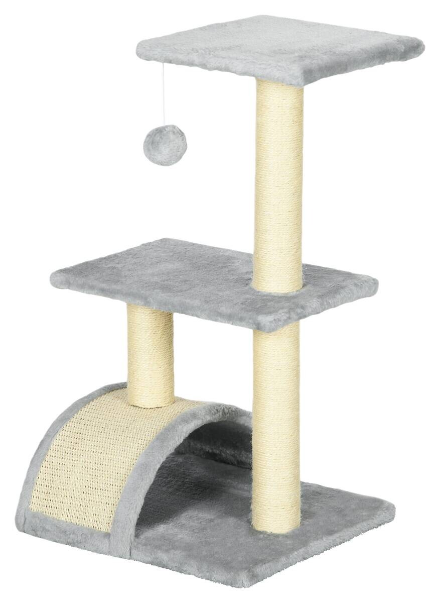 PawHut Kratzbaum hellgrau Polyester B/H/L: ca. 35x72x40 cm