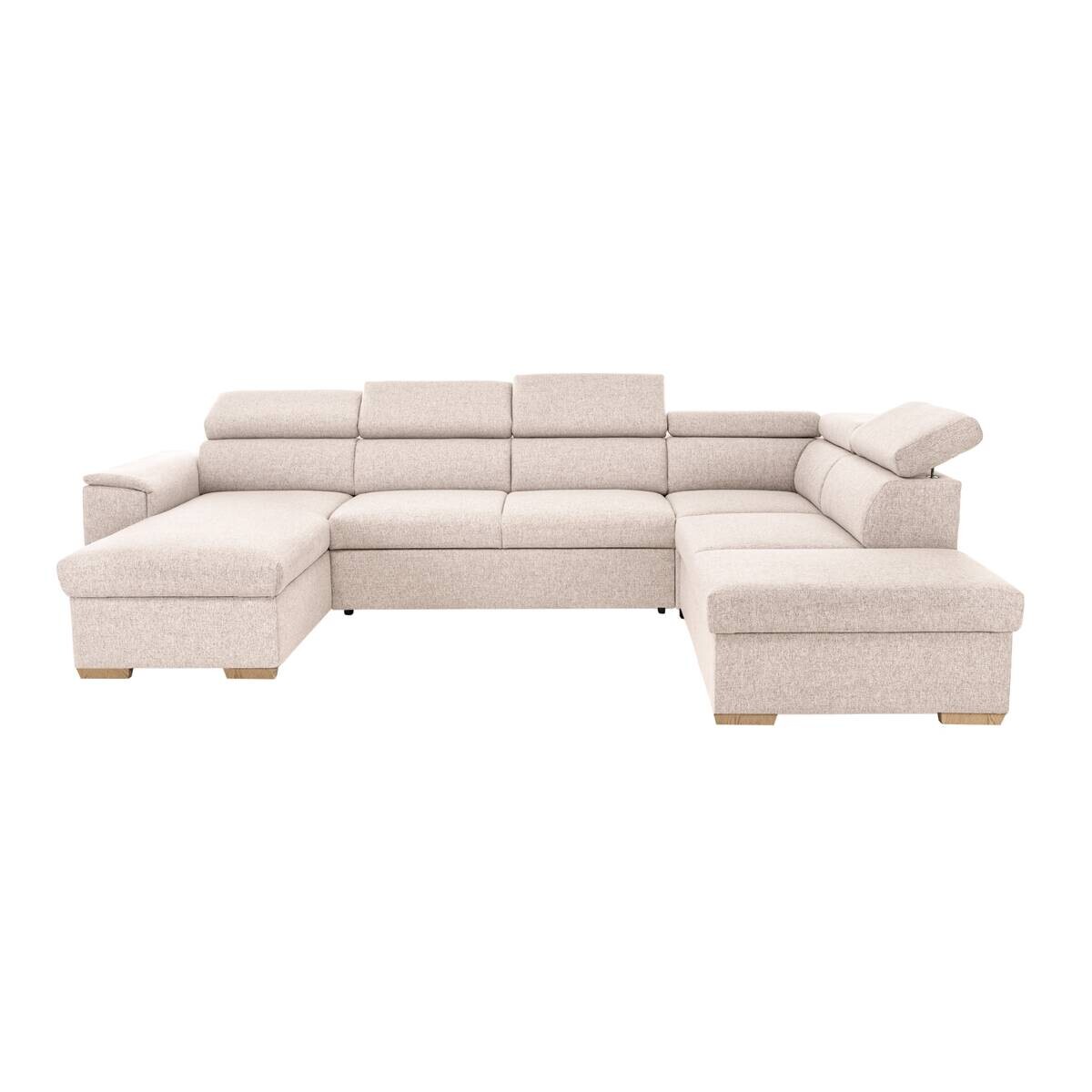 Wohnlandschaft beige Webstoff B/H/T: ca. 326x94x216 cm