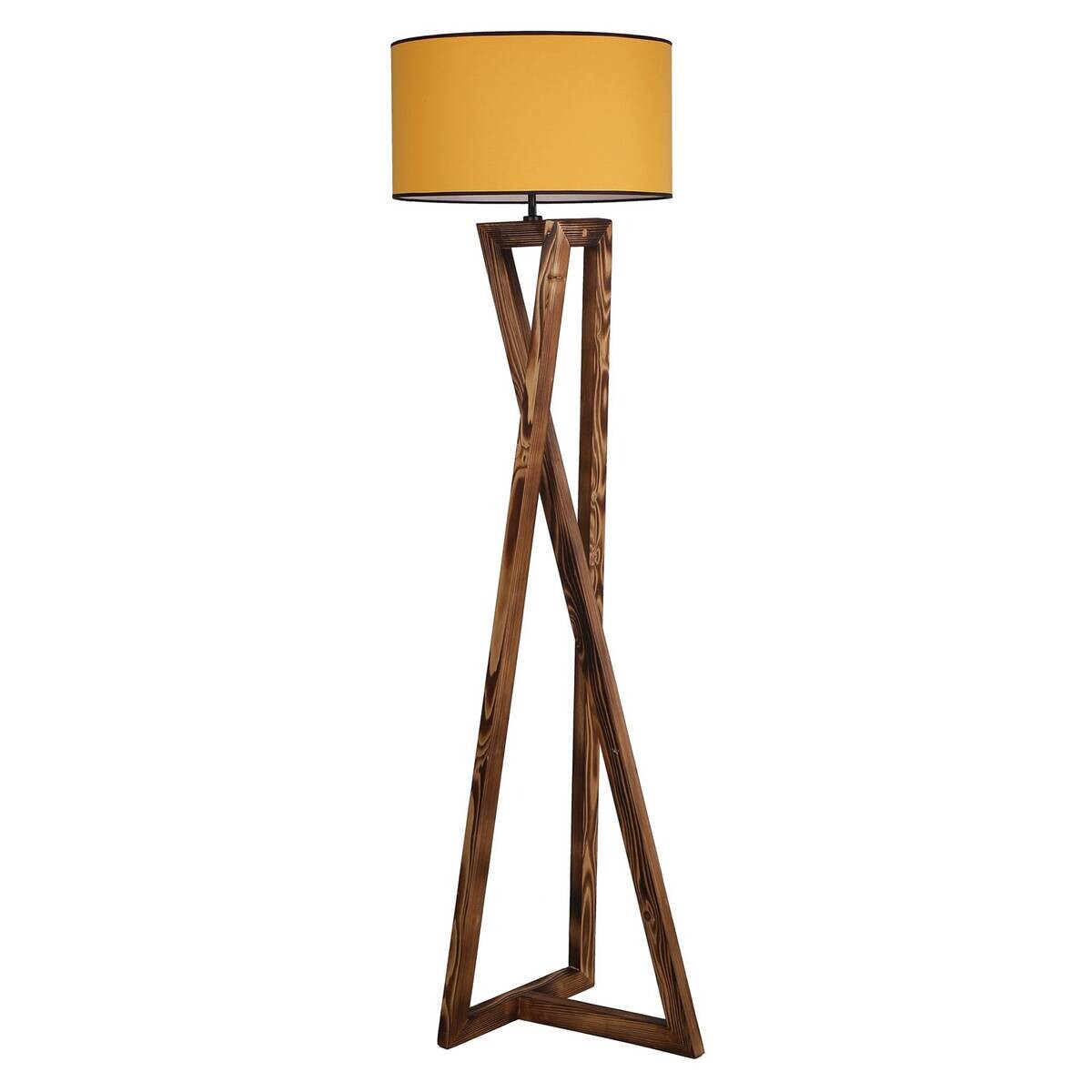 Stehleuchte senf braun Stoff B/H/L/D: ca. 45x150x45x45 cm E27 1 Brennstellen