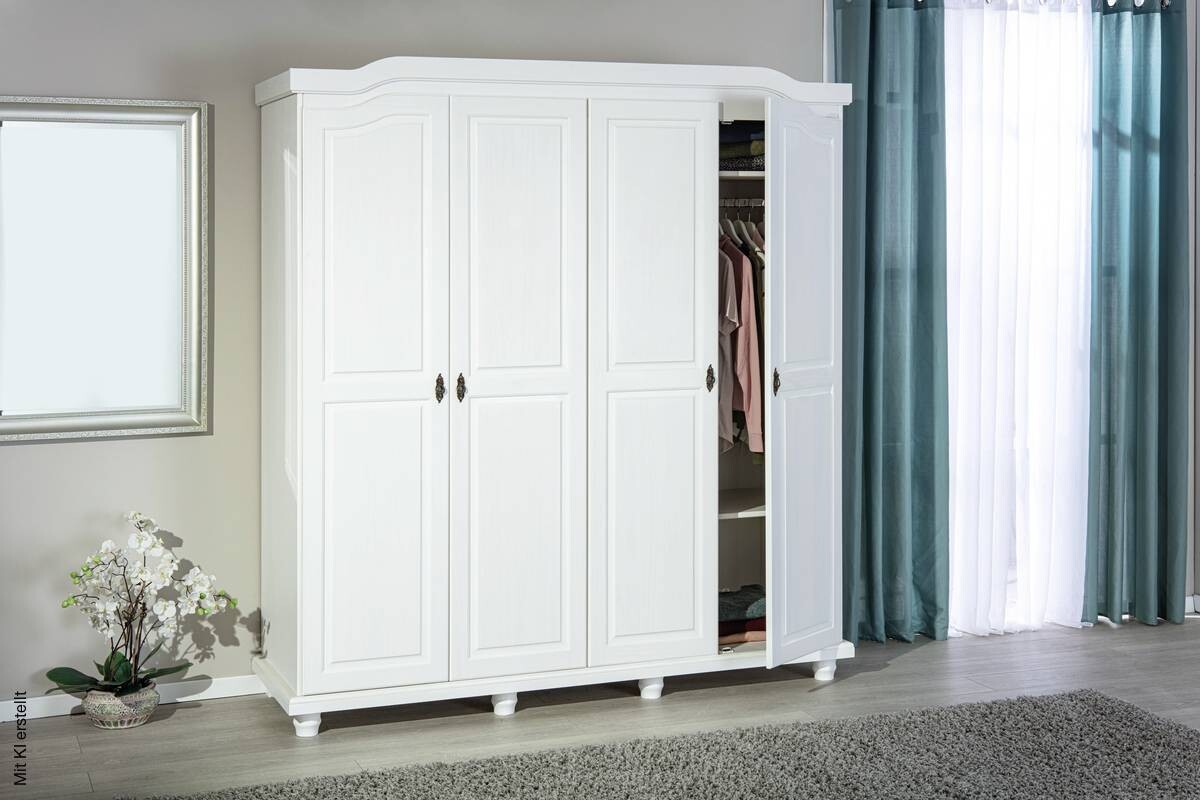 Kleiderschrank Isny weiß B/H/T: ca. 182x198x60 cm