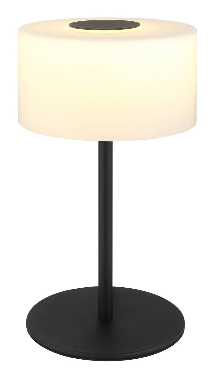 GLOBO Tischleuchte mattschwarz Opal Metall Glas H/D: ca. 34,5x20 cm 1 Brennstellen