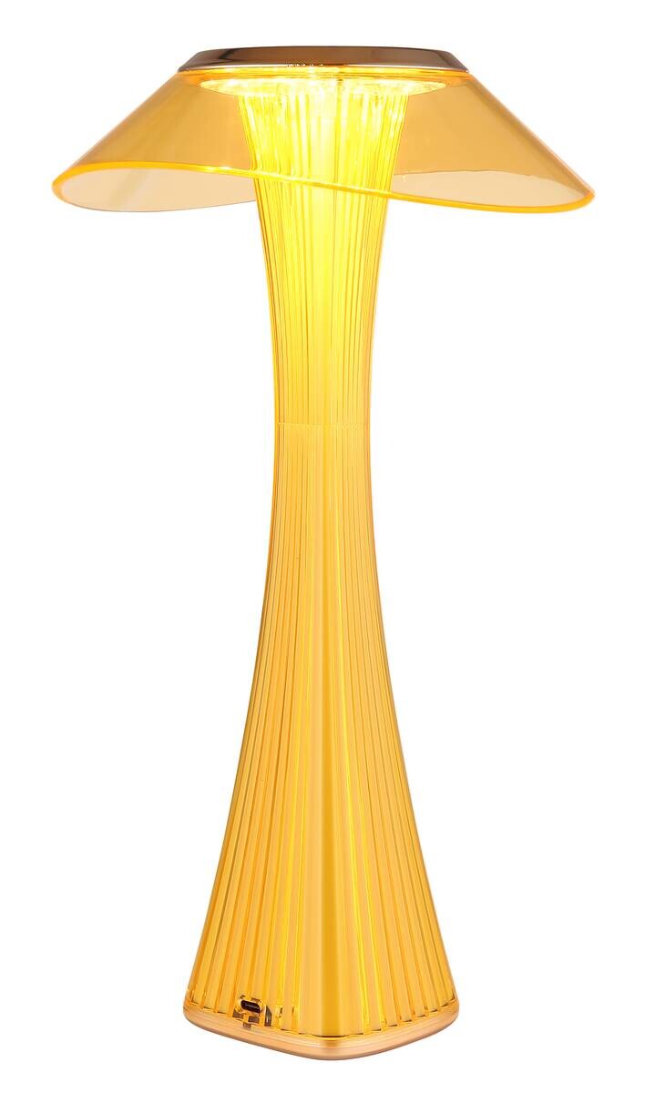 GLOBO Tischleuchte amber weiß Craft Gold Kunststoff Acryl H/D: ca. 27,4x15,1 cm 1 Brennstellen