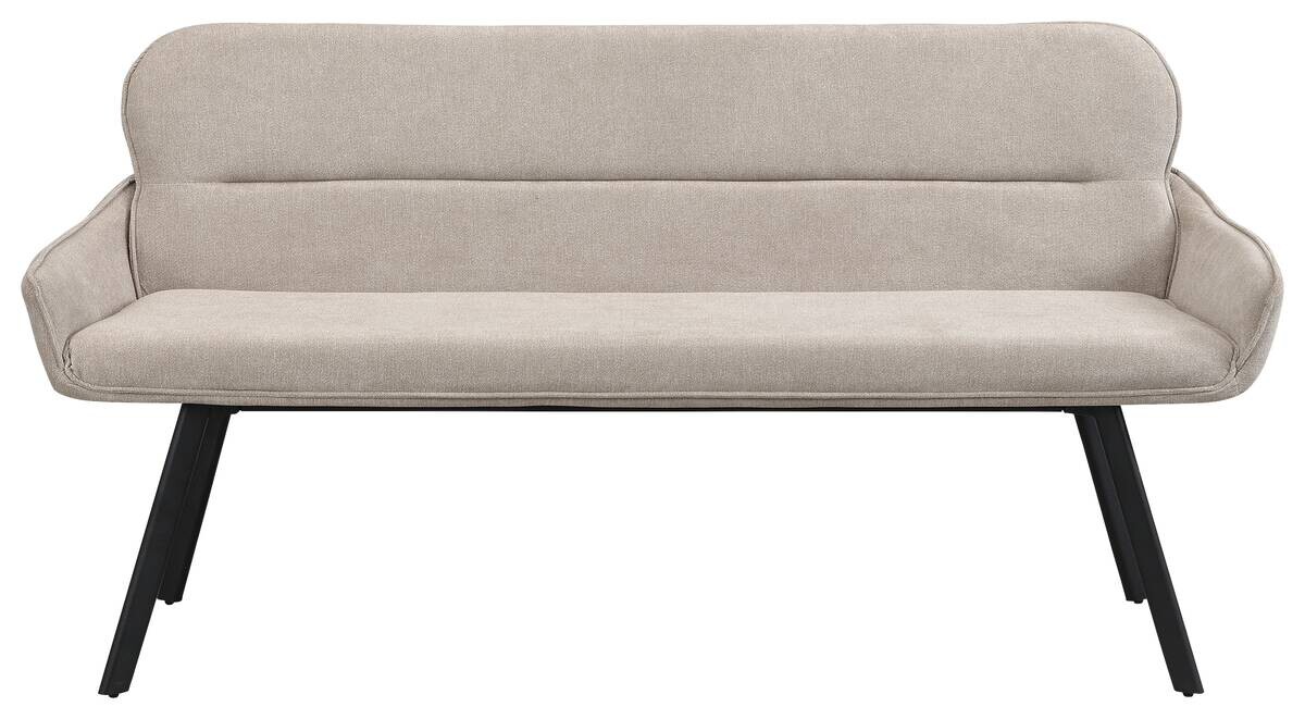 Sitzbank RICO schwarz taupe Metall Stoff B/H/T: ca. 160x90x62 cm