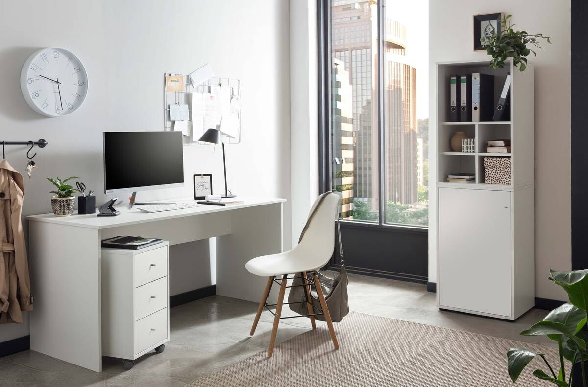 Midischrank Serie 400 perlweiß Optik B/H/T: ca. 50,9x83,6x41 cm