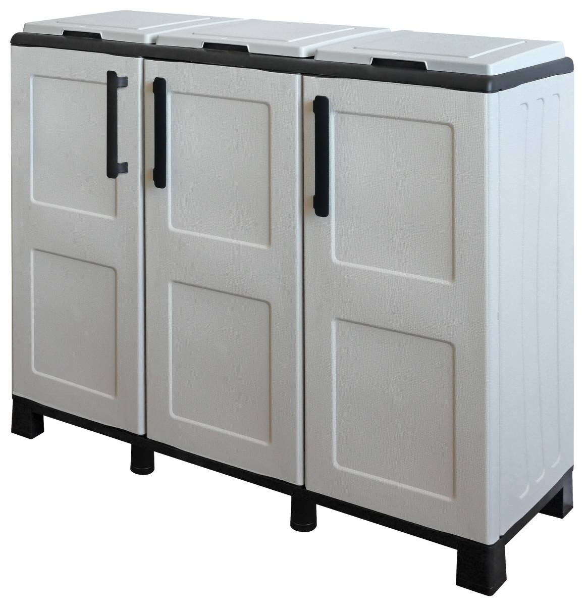 ArtPlast Mülltrennungsschrank Idea hellgrau Kunststoff B/H/T: ca. 102x90x37 cm