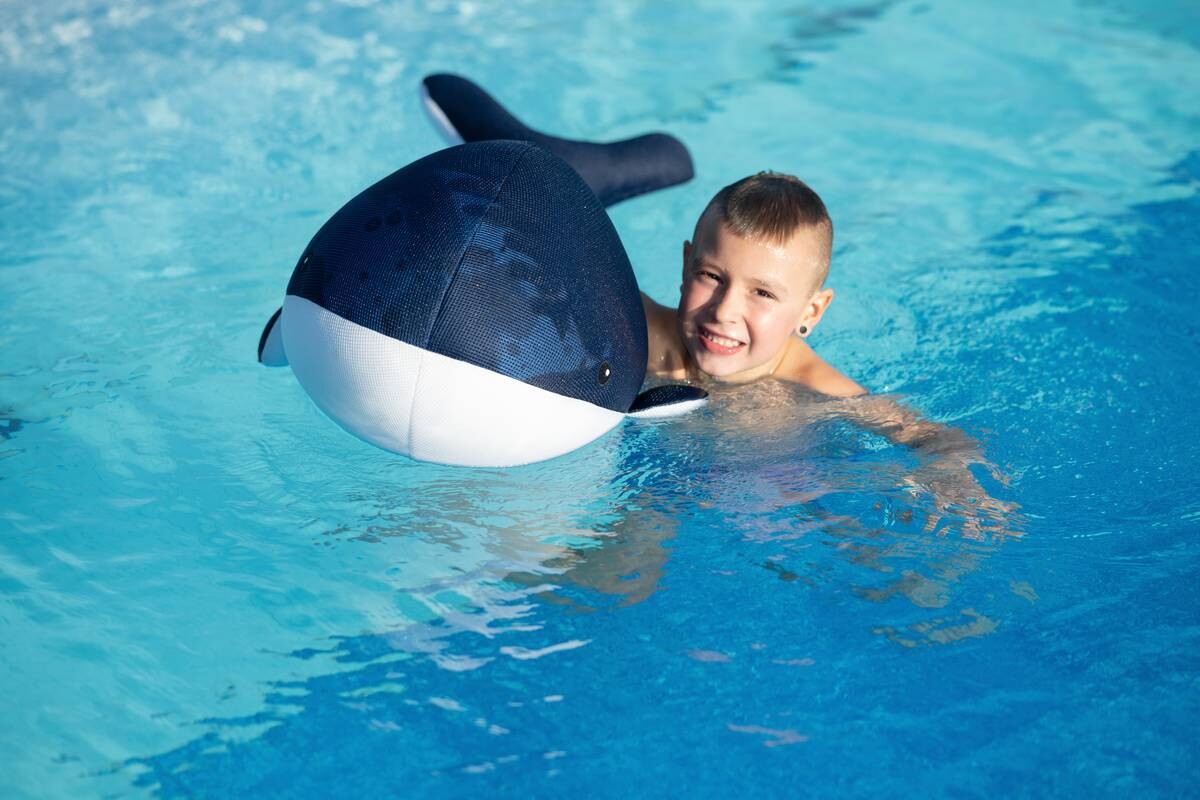 Westmann Sitzsack Schwimmtier Wal blau Polyester B/H/T: ca. 104x30x50 cm