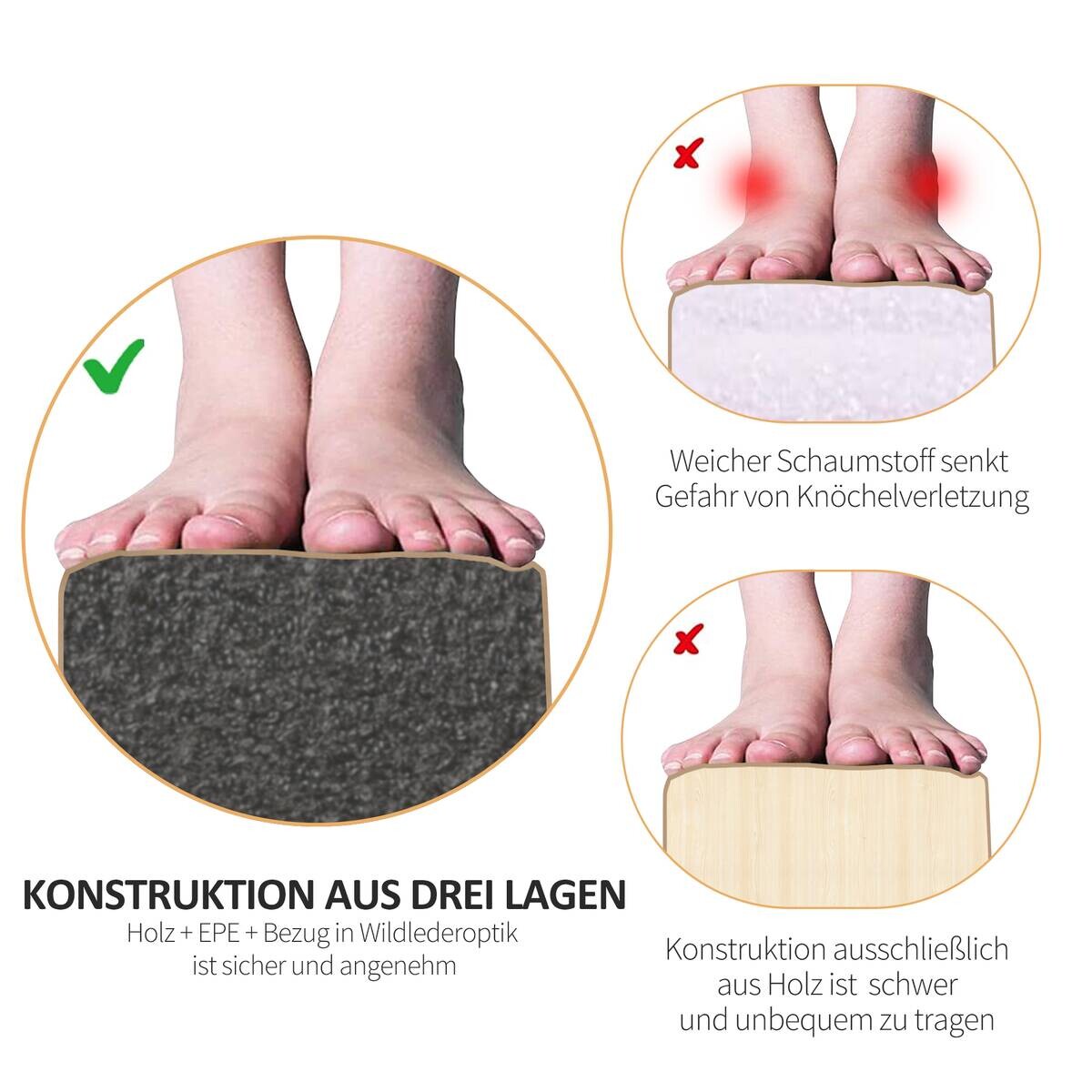 HOMCOM Schwebebalken braun Polyester B/H/L: ca. 10x6,5x210 cm