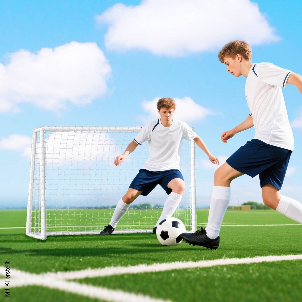 SPORTNOW Fußballtor weiß B/H/L: ca. 92x124x180 cm