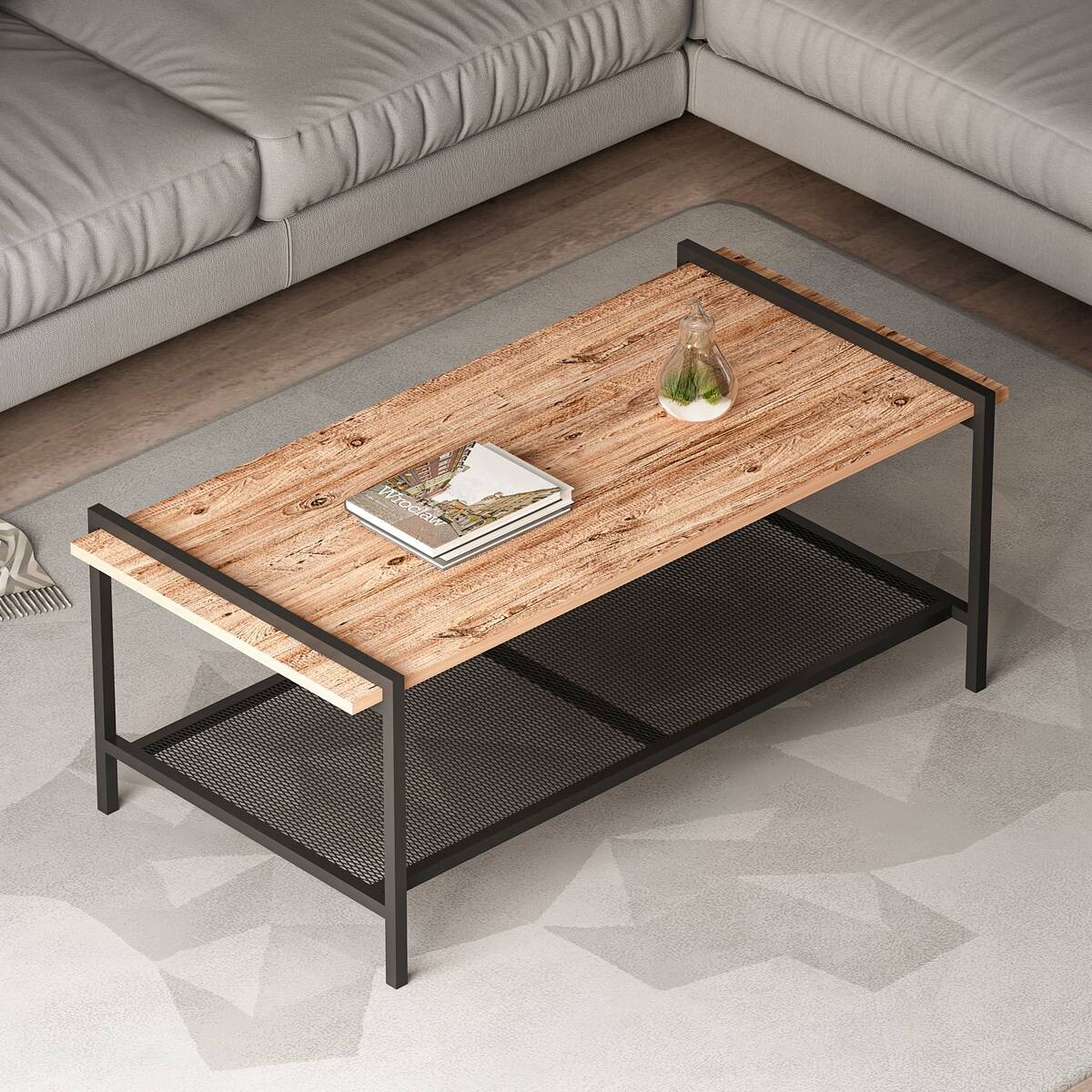 Couchtisch Lara walnuss Nachbildung schwarz B/H/T: ca. 120x45x60 cm