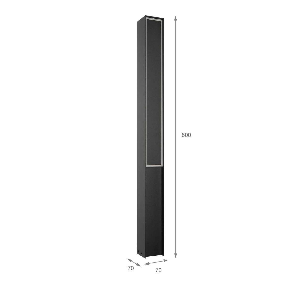 Lamkur LED-Stehleuchte schwarz Stahl B/H/L: ca. 7x80x7 cm 1 Brennstellen