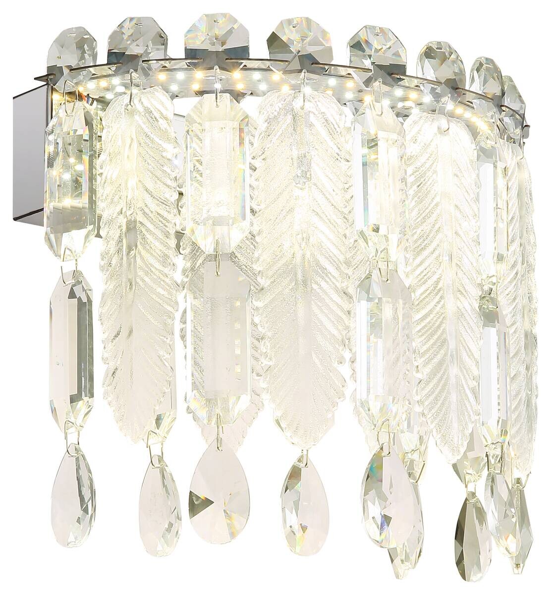 GLOBO LED-Wandleuchte Chrom transparent Glas Metall B/H/T: ca. 28x24,5x17 cm