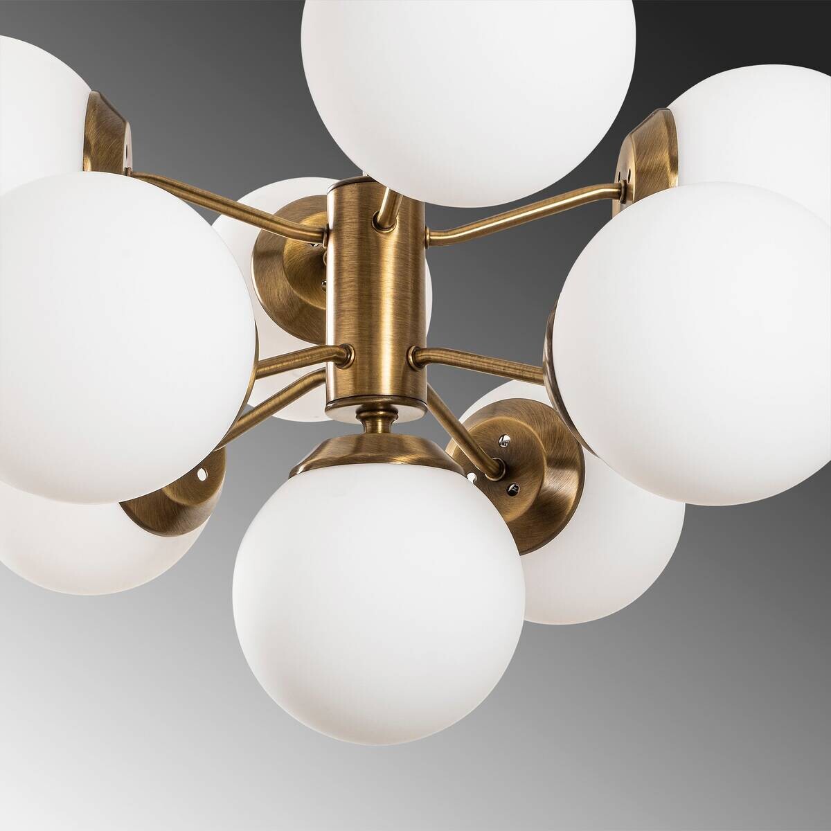 Opviq Pendelleuchte Mudoni weiß Glas B/H/T/L/D: ca. 70x80x70x70x70 cm E27 9 Brennstellen