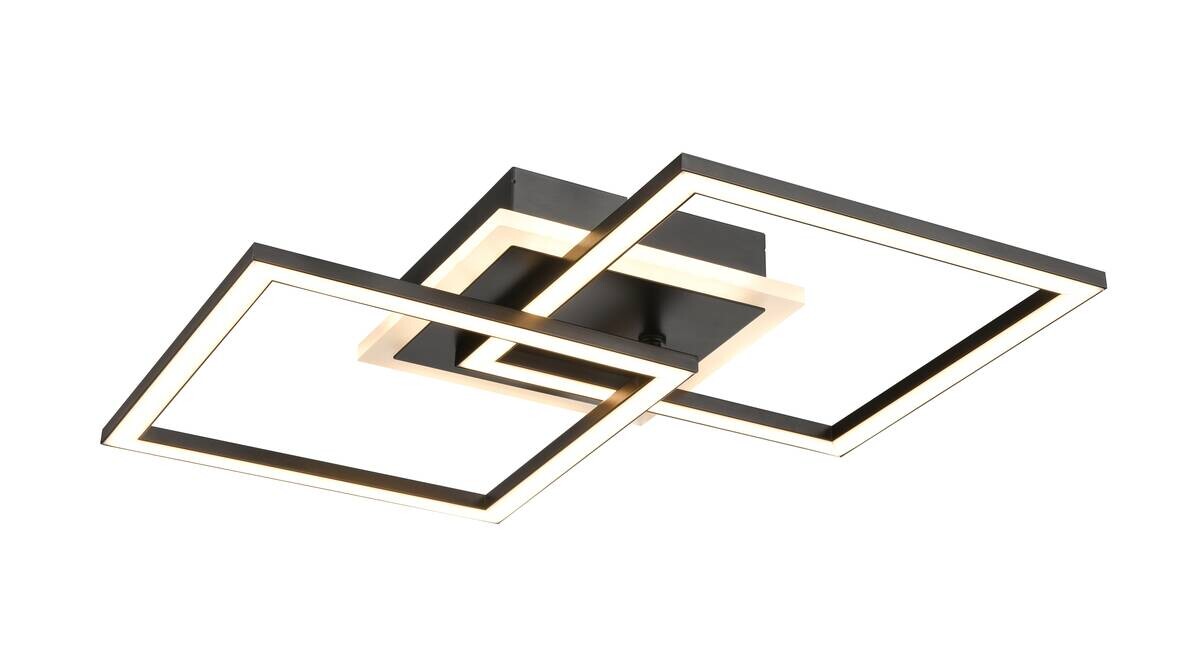 Nolo Deckenleuchte Rhombus schwarz Metall B/H/L: ca. 54x7,5x33 cm