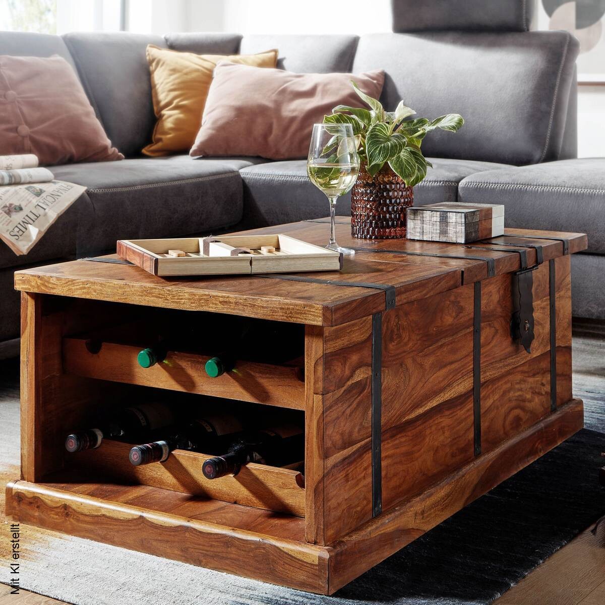 Couchtisch braun B/H/T: ca. 60x40x100 cm