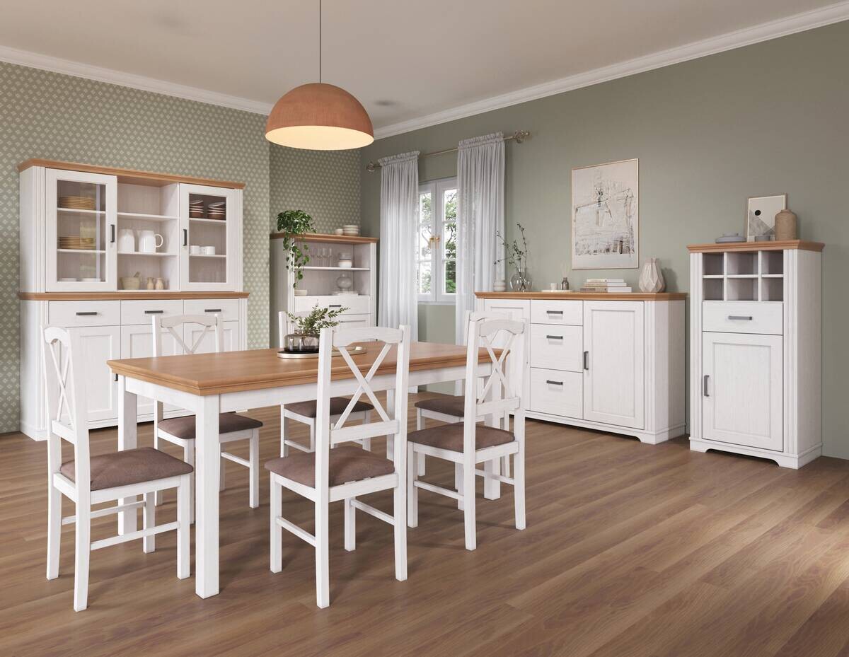 Kommode Maluno weiß lackiert B/H/L: ca. 48,3x104x166,4 cm