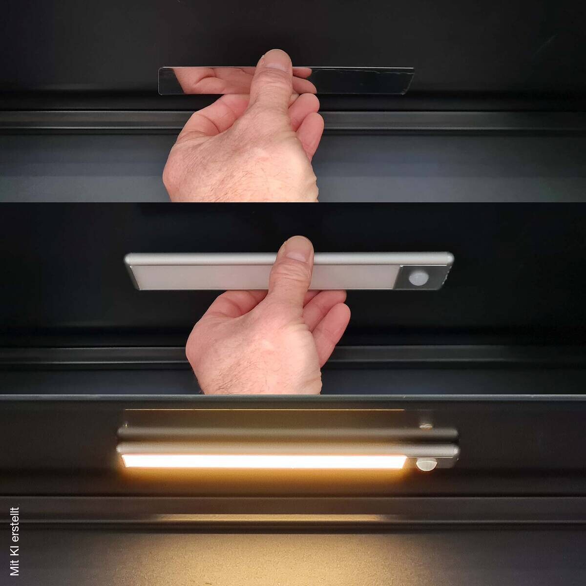 Nedis Schrankleuchte silber Aluminium Polycarbonat B/H/L: ca. 4x20,5x1,4 cm