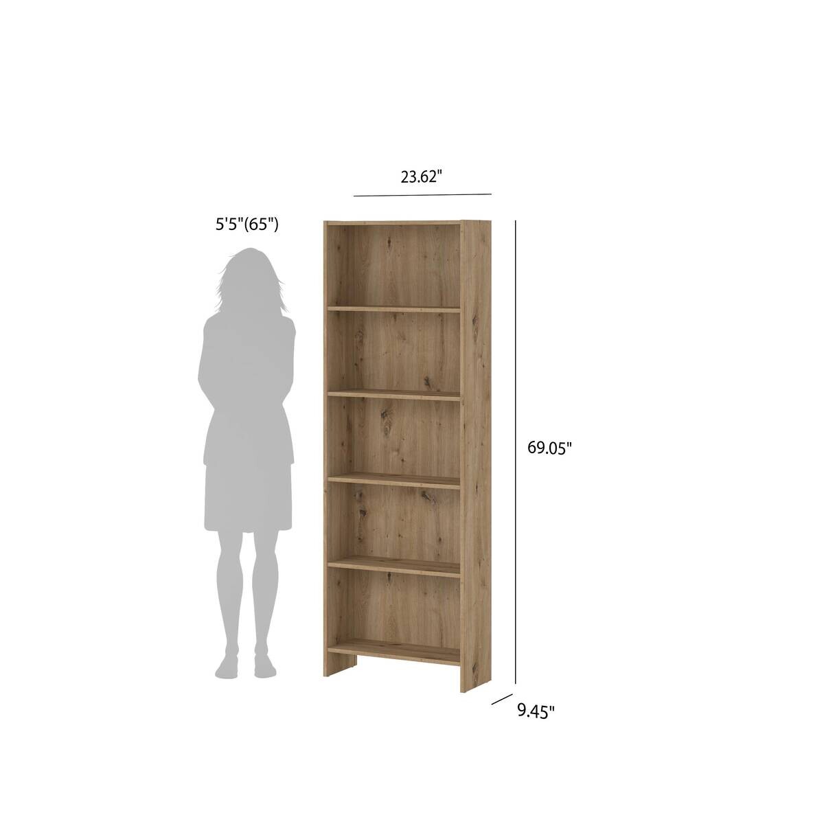 Regal Mara Eiche Artisan Nachbildung B/H/T: ca. 60x176x24 cm